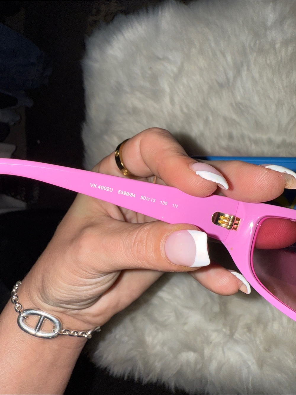 CHILDRENS Versace pink/lavender Sunglasses with yellow accent & keychain attache - Picture 5 of 6